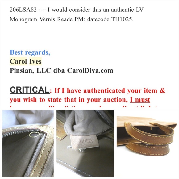 Auth Louis Vuitton Vernis Reade PM Bag 206LSA82 - Picture 6 of 8